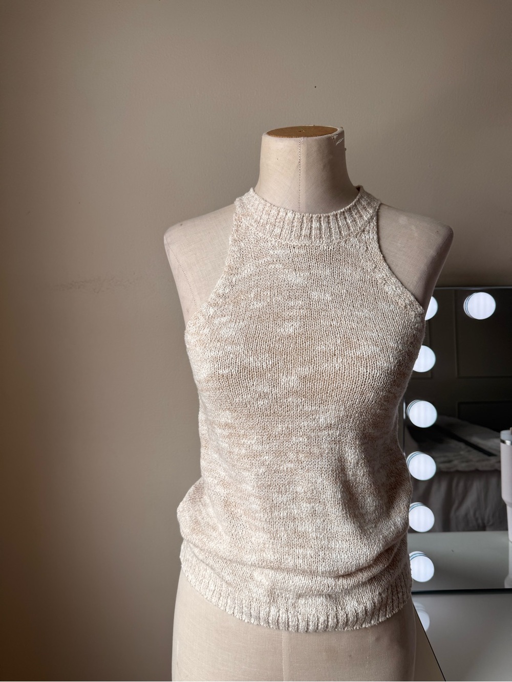 Treasure & Bond Cream Knit Sleeveless Tank Top XS